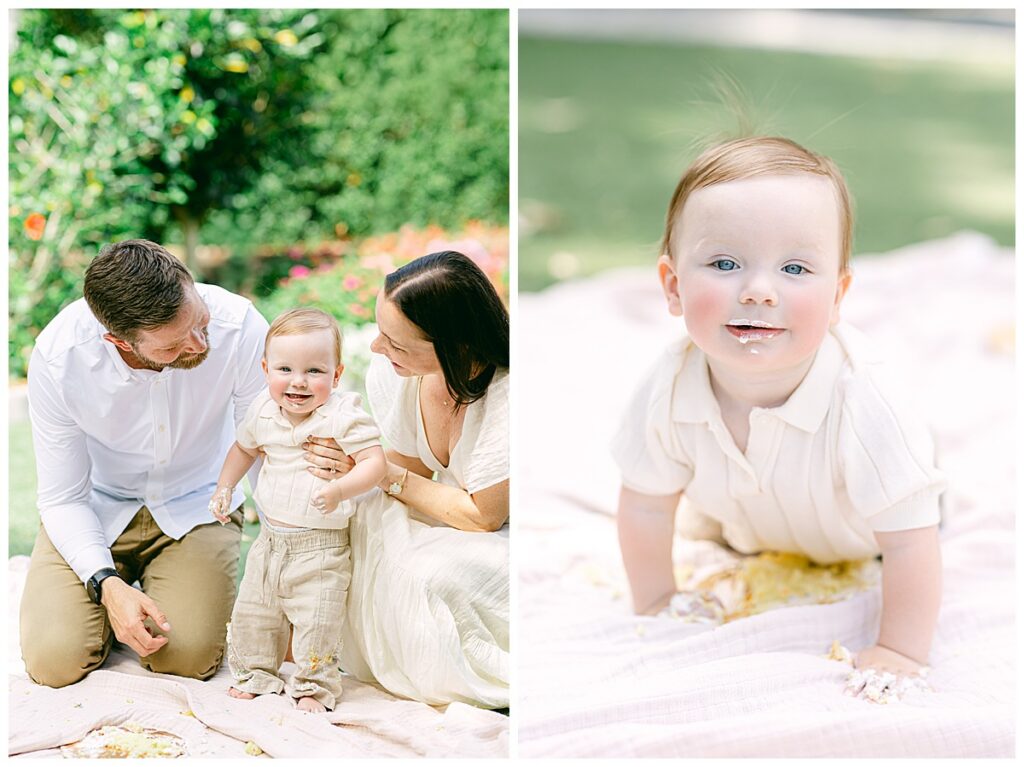 First birthday family photos at Rockledge Gardens