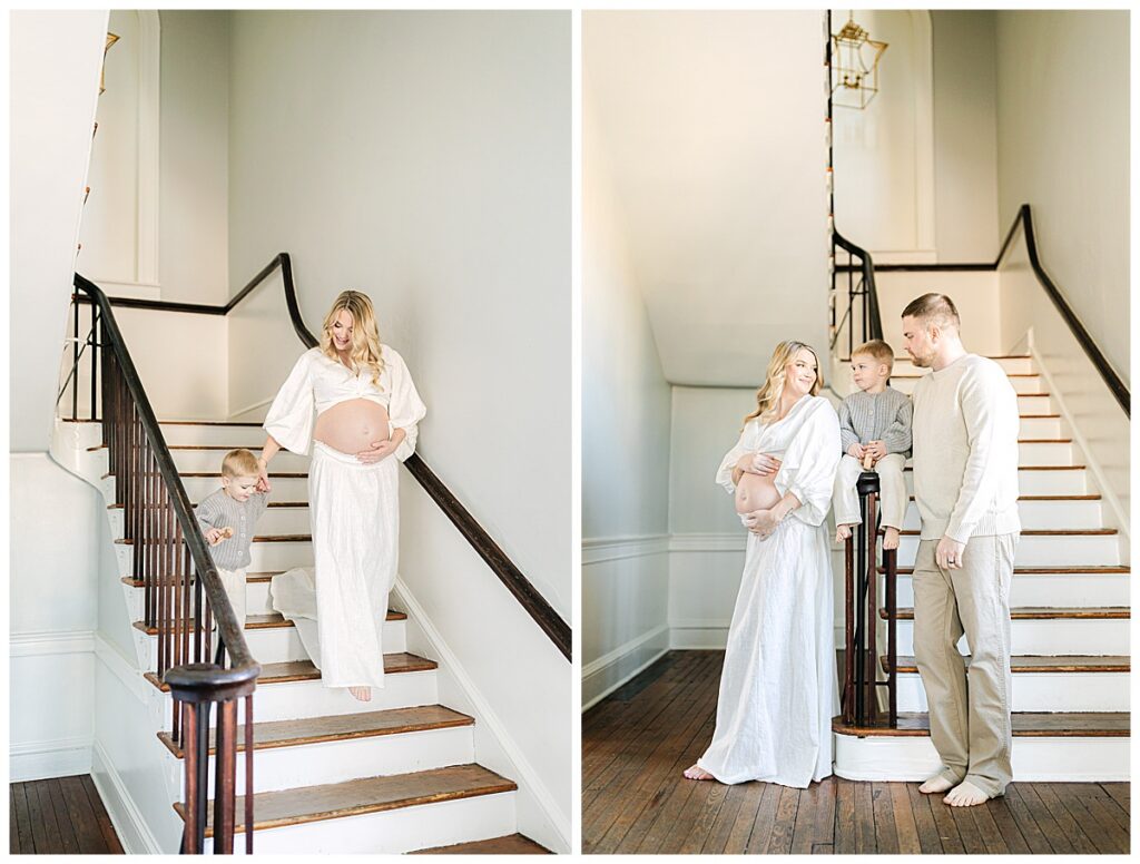 Maternity photographer in Southern New Hampshire with toddler family session